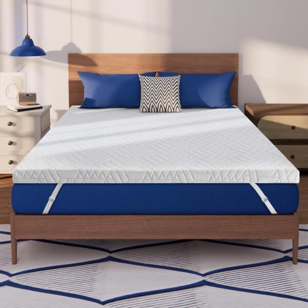 3 Inch Gel Memory Foam Mattress Topper Queen Size High Density Bamboo Rayon,Cooling Breathable Bed Topper for Pressure Relief,Removable & Washable Cover Non-Slip CertiPUR-US - Image 9