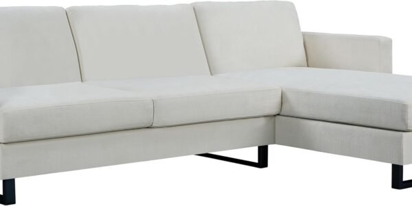 Sectional Couch 100" L-Shape Modular Convertible Sleeper Sofa Set Modern Chaise Lounge Comfy Recliner for Living Room Furniture Cream White - Image 7