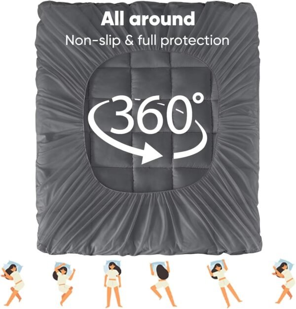 Twin Mattress Topper, CYMULA Cooling Mattress Pad Cover for College Bed Back Pain, Extra Thick Pillow Top Down Alternative Overfill Plush with 8-21 Inch Deep Pocket -39"x75" Grey - Image 5