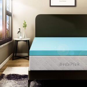 BedsPick Memory Foam Mattress Topper Twin XL 2 Inch Gel Infused Memory Foam Mattress Pad College Dorm Extra Long XL Single Size Bed Toppers
