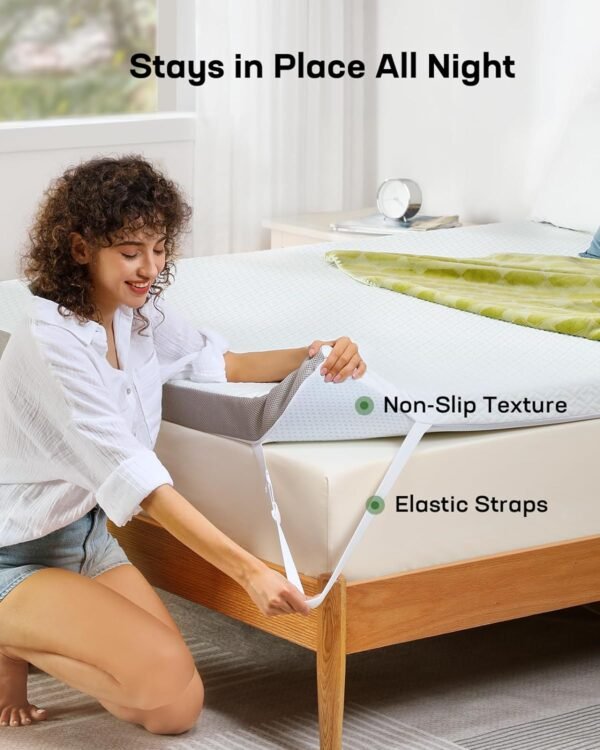 Marsail 3-inch King Memory Foam Mattress Topper, Gel Infused Cooling Mattress Topper with Removable Cover, Ventilated & Breathable Mattress Topper for Sofa, RV, Bedroom, CertiPUR-US Certified - Image 6