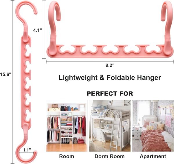 8-Pack-Closet-Organizers-and-Storage,Clothes-Organizer-Hangers for Heavy Clothes Sturdy Home Closet Organization and Storage,College-Dorm-Room-Essentials for Girls,Closet-Storage-Space-Saving-Hangers - Image 7