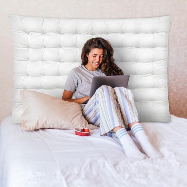 College Dorm Headboard Velvet Ultra Thick Tufted Headboard Cushion with Wall Hooks for College Dorm Decor, 39.25" x 34" x 3.15" - Image 6