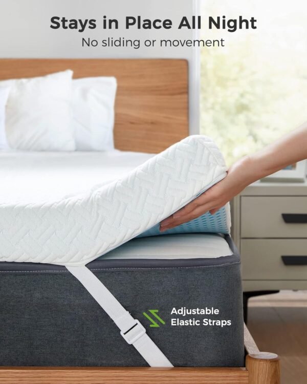 PERLECARE 3 Inch Queen Mattress Topper, CertiPUR-US Certified Memory Foam, Removable & Washable Cover, Cooling Gel Infused Bed Topper, Queen - Image 5