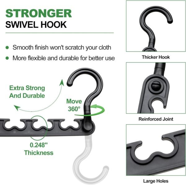12-Pack-Closet-Organizers-and-Storage,Closet-Organizer-Hanger for Heavy Clothes,Sturdy Closet-Organization-and-Storage-Hangers-Space-Saving for Wardrobe,Dorm-Room-Essentials for College Students Girls - Image 4