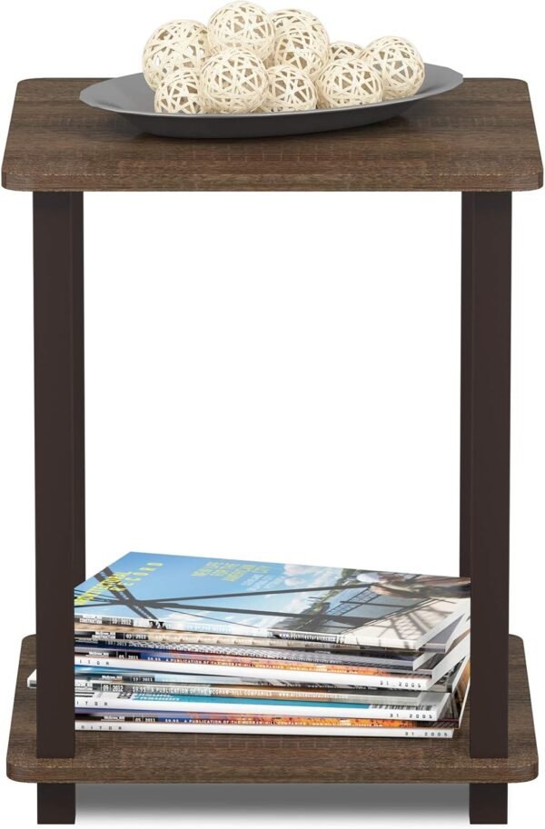 Furinno Simplistic Set of 2 End Table, Walnut/Brown (Pack of 5) - Image 5