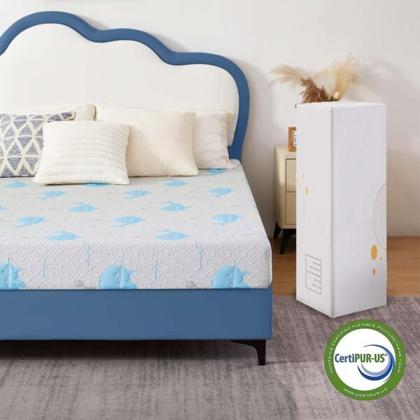 5 Inch Twin Memory Foam Mattress in a Box, Whales Pattern Medium Feel, CertiPUR-US - Image 6