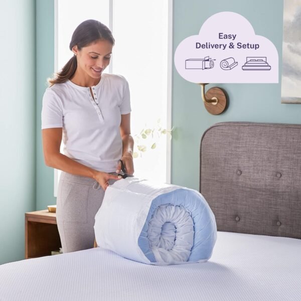 Sleep Innovations Dual Layer 4 Inch Memory Foam Mattress Topper, Twin Size, Ultra Soft Support, 3 Inch Cooling Gel Memory Foam Plus 1 Inch Fluffy Pillow Top Cover - Image 7