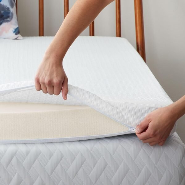 LUCID 3 Inch Ventilated Memory Foam Mattress Topper, Twin XL Size, Dorm Room Essentials - Image 6