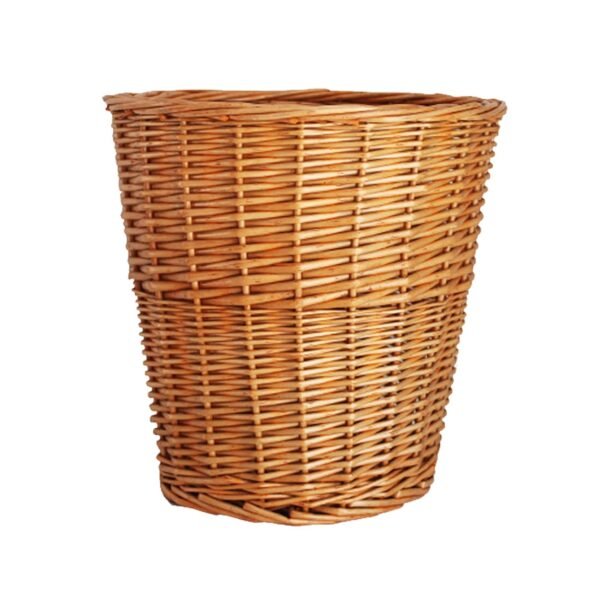 11 Woven Wicker Waste Basket,Round Woven Wicker Rattan Storage Basket,Large Wicker Storage Baskets Organizer Tote for Bedroom, Living Room, Bathroom