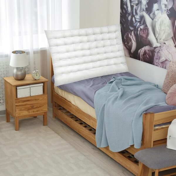 College Dorm Headboard Velvet Ultra Thick Tufted Headboard Cushion with Wall Hooks for College Dorm Decor, 39.25" x 34" x 3.15" - Image 4