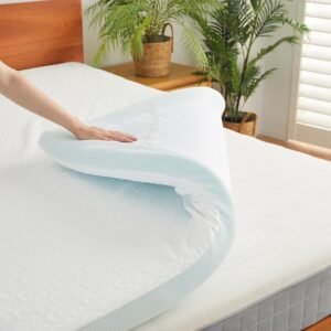 Belffin 3 Inch Gel Memory Foam Mattress Topper Twin XL Size, Bamboo Dorm Bed Mattress Topper for Body Support & Pressure Relief, with Removable Cover, Soft & Breathable, White