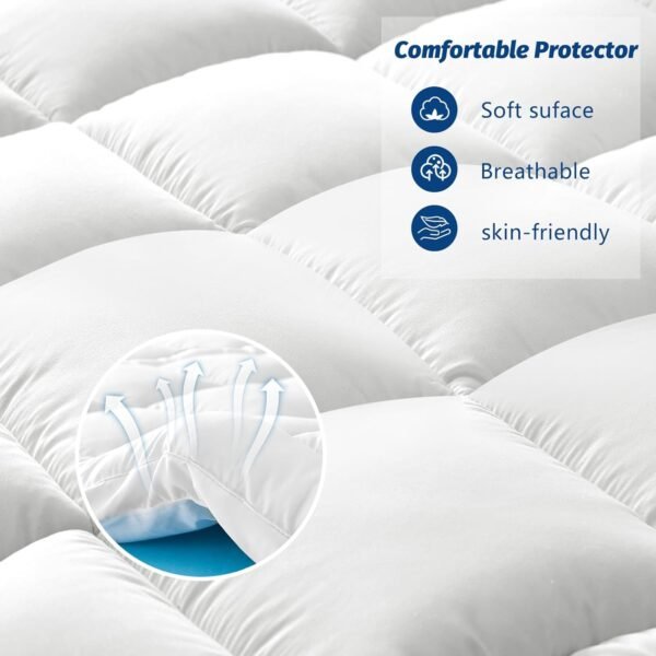 Twin XL Memory Foam Mattress Topper - 3 Inch Dual Layer Mattress Pad for College Dorm - 2 Inch Cooling Gel Memory Foam Plus 1 Inch Pillow Top Cover - Ultra Soft Support for Back Pain - Image 6