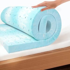 EGO Topper 3 Inch Twin XL Memory Foam Mattress Topper, Cooling Gel Foam Mattress Topper for Pressure Relief, Ventilated Design Bed Topper in a Box, CertiPUR-US Certified, 38″×80″, Medium