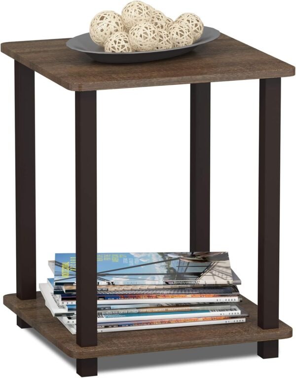 Furinno Simplistic Set of 2 End Table, Walnut/Brown (Pack of 5) - Image 4