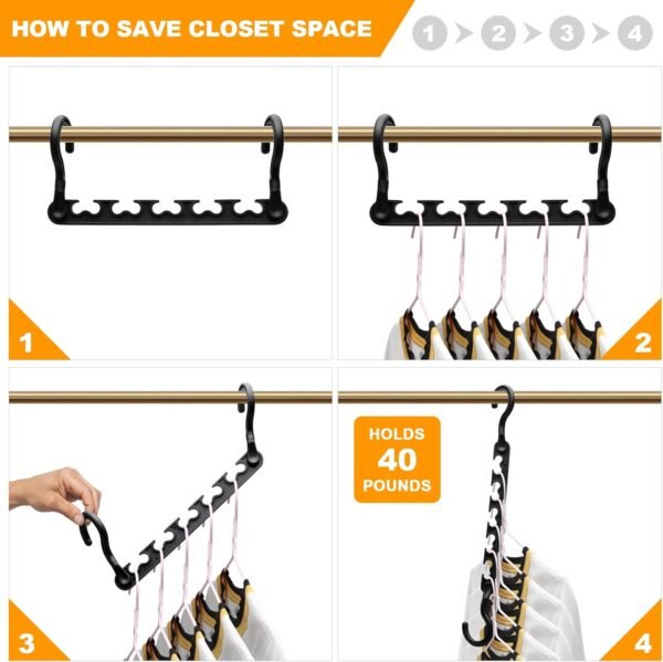 8-Pack-Closet-Organizers-and-Storage,Clothes-Organizer-Hangers for Heavy Clothes Sturdy Home Closet Organization and Storage,College-Dorm-Room-Essentials for Girls,Closet-Storage-Space-Saving-Hangers - Image 4