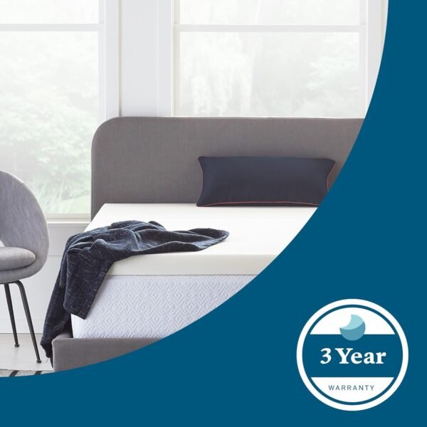 LUCID 2 Inch Traditional Foam Mattress Topper - Hypoallergenic - Ventilated - Conforming Support - Queen - Image 4