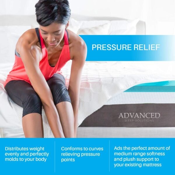 Gel Memory Foam Mattress Topper Twin Extra Long, Plush 2 Inch Thick, Premium Gel Infused Twin XL Memory Foam Mattress/Bed Topper/Pad for a Cool, and Comfortable Sleep. Made in The USA - Image 3