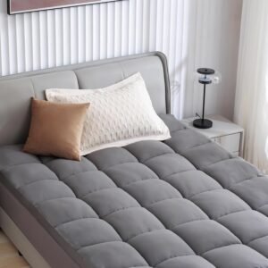 BDEUS Twin XL Mattress Topper, 1450 GSM Plush Pillow Top for College Dorm, Quilted Mattress Protector with 8-21″ Deep Pocket, Twin Extra Long Mattress Pad Fitted Dorm Room Essentials – 39″x 80″ Grey