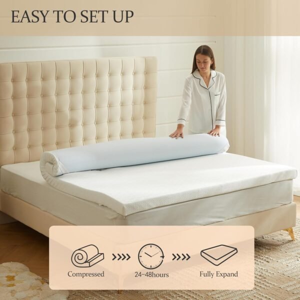 3 Inch Memory Foam Mattress Topper Twin XL, Memory Foam Pad with Removable & Washable Cover, Bed Topper for Back Pain, Non-Slip Ventilated Design, Twin XL Size - Image 6