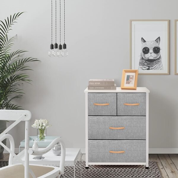 AZL1 Life Concept Dresser Storage Furniture Organizer-Large Standing Chest for Bedroom, Office, Entryway, Living Room and Closet-4 Removable Fabric Drawers, Light Grey - Image 2