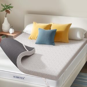 Subrtex 3 Inch Memory Foam Mattress Topper Twin XL Size for College and Dorm, Breathable Gel Infused, Bed Toppers with Removable & Washable Cover