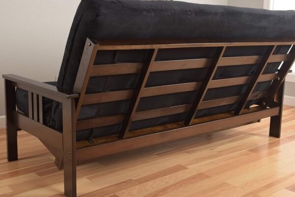 Kodiak Furniture Monterey Espresso Futon with Saddle Brown Faux Leather Mattress - Image 7