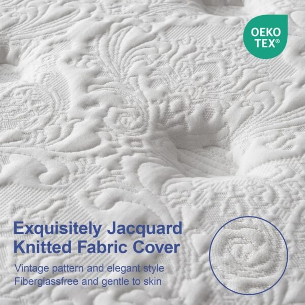 Suiforlun Queen Mattress 12 Inch, Pillow Top Cool Gel Memory Foam Hybrid Mattress with Luxury 7 Layers, Zone Encased Coils Innerspring for Back Pain Relief, Medium Firm, 120 Nights Trial - Image 8