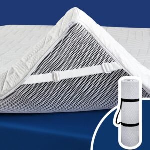 3 Inch Gel Memory Foam Mattress Topper Queen Size High Density Bamboo Rayon,Cooling Breathable Bed Topper for Pressure Relief,Removable & Washable Cover Non-Slip CertiPUR-US