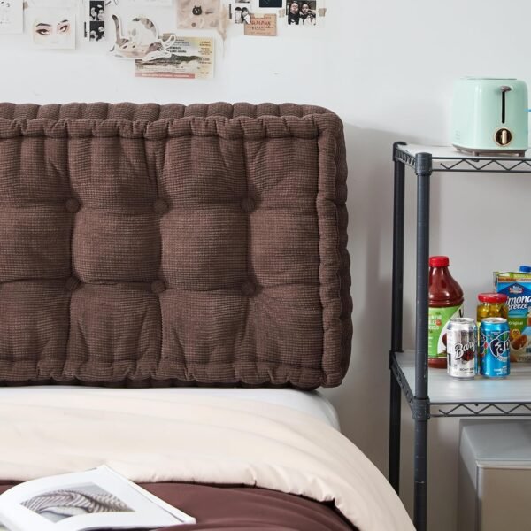 Rainha - Ultra Thick Tufted College Headboard - Dark Brown - Image 3