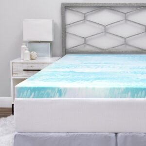 BioPEDIC 3-Inch Twin Size Mattress Topper, iCOOL Tech and Gel Swirl Medium Plush Memory Foam Mattress Topper, CertiPUR-US Certified, White, Twin Size (75″ L x 39″ W x 3″ H)