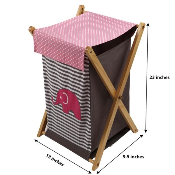 Bacati - Elephants Pink/grey Hamper - Image 4