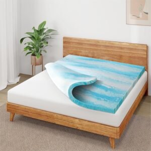 MUUEGM 2 Inch Memory Foam Mattress Topper Twin Size,Cooling Gel Infused Twin Mattress Pad for Back Pain Pressure Relief,Ventilated Soft Bed Topper for College Dorm Single Bed,CertiPUR-US Certified