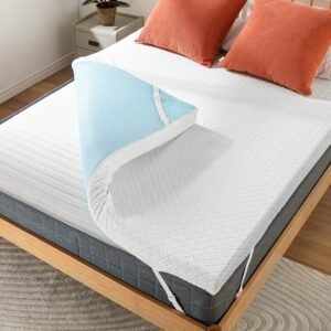 PERLECARE 3 Inch Queen Mattress Topper, CertiPUR-US Certified Memory Foam, Removable & Washable Cover, Cooling Gel Infused Bed Topper, Queen