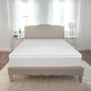 BioPEDIC 2-Inch Full Size Mattress Topper, Essential Medium Plush Memory Foam Mattress Topper, CertiPUR-US Certified, White, Full Size (75″ L x 54″ W x 2″ H)