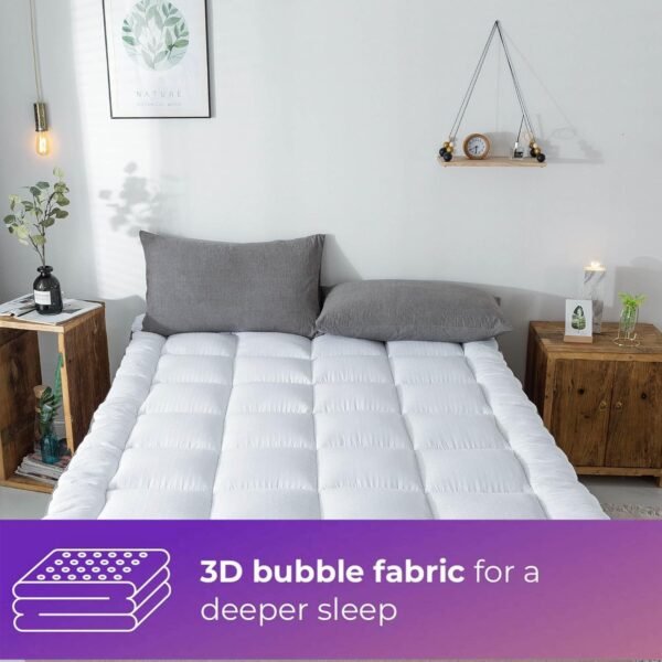 Mattress Topper TwinXL & Mattress Pad Protector for College Dorm Room - Plush Luxury Down Alternative Pillow Top - Extra Thick Soft Mattress Cover with Breathable Air Mesh Sides(39"x80") - Image 2