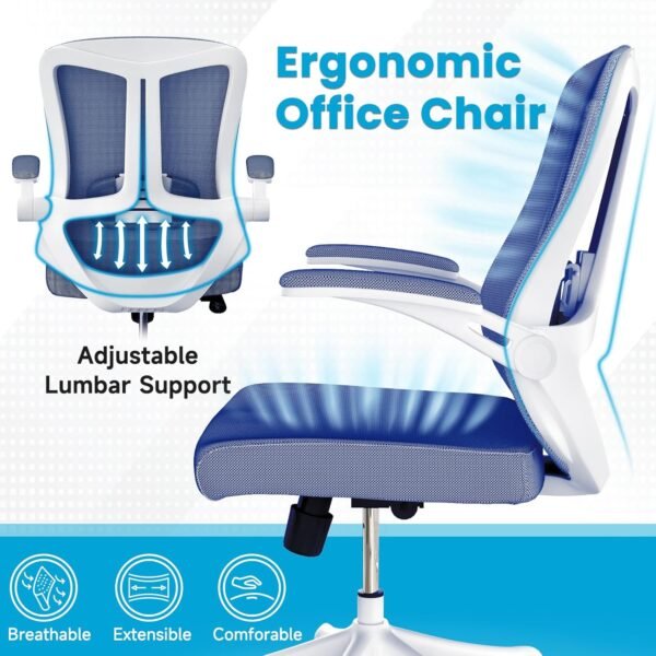 Ergonomic Office Chair - Comfy Desk Chairs with Wheels and Arms, 400LB Heavy Duty Mesh Computer Chairs with Comfortable Lumbar Back Support for Home Office, Bedroom, Study and College Dorm - Image 2