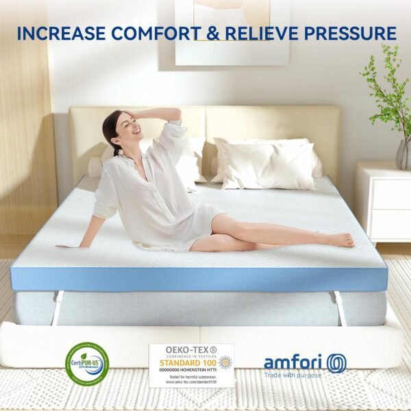 4 Inch Twin XL Mattress Topper White Memory Foam Mattress Topper 39x80 Inch Extra Firm Back Pain Relief Enhanced Cooling Pad for Back Pain, High Support - Image 5