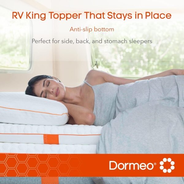 Dormeo RV Short King Mattress Topper - Relieving Octaspring Technology Mattress Topper - Cooling Mattress Topper - 3 inch Mattress Topper King - RV Short King Mattress Pad - Image 3