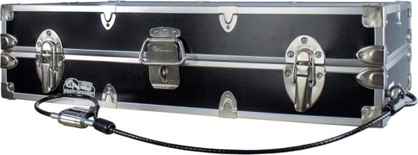 C&N Footlockers College Dorm Room Under Bed - The Slim Lockable Trunk - 32 x 18 x 8.25 Inches (With Cable Lock)