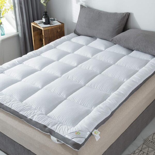 Mattress Topper TwinXL & Mattress Pad Protector for College Dorm Room - Plush Luxury Down Alternative Pillow Top - Extra Thick Soft Mattress Cover with Breathable Air Mesh Sides(39"x80") - Image 3