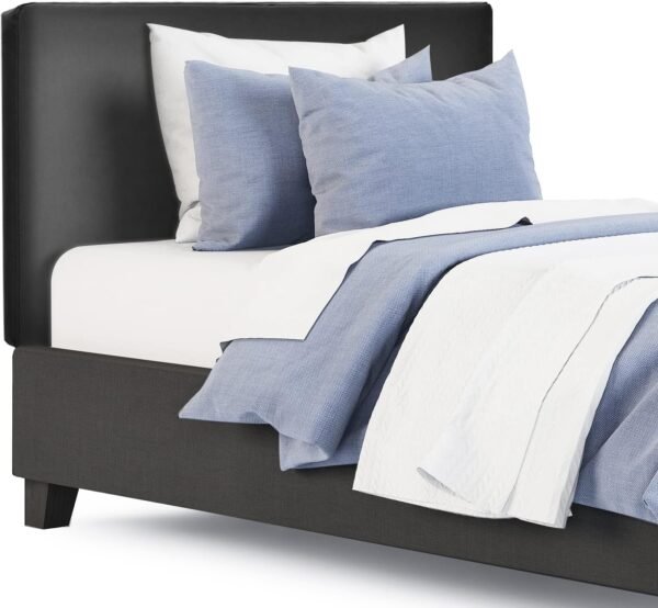Giantex Upholstered Headboard for Twin/Twin XL Size Bed, Wall Mounted Twin Headboard Only, PU Leather Headboard for Dorm Bedroom, Attachment Device Included, College Dorm Headboard, Black - Image 8