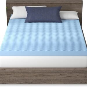 Vibe 4” Wave Convoluted Gel Memory Foam Mattress Topper, Twin XL