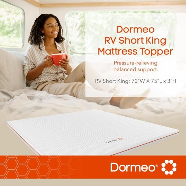 Dormeo RV Short King Mattress Topper - Relieving Octaspring Technology Mattress Topper - Cooling Mattress Topper - 3 inch Mattress Topper King - RV Short King Mattress Pad - Image 2