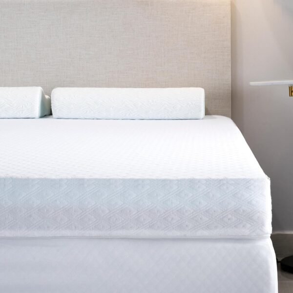 4 Inch Mattress Topper Ventilated Gel Memory Foam Support with Bonus Cover, Dual Layer Free Cover, CertiPUR-US, TwinXL - Image 7