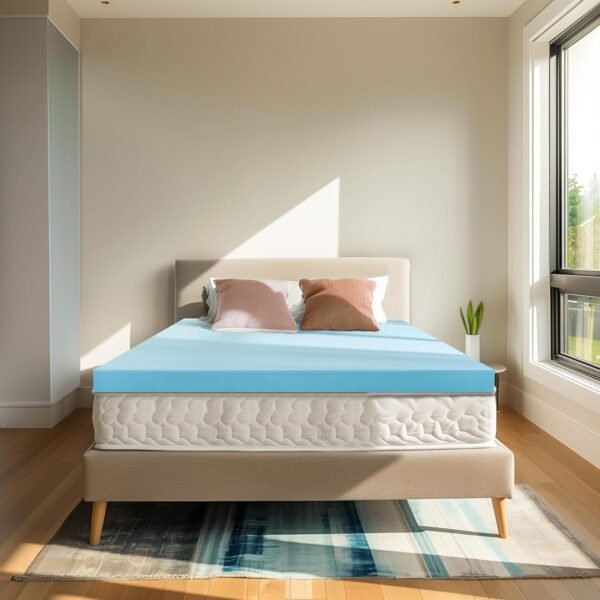 4 Inch Twin XL Memory Foam Mattress Topper Size for College and Dorm, Cooling Gel Infused, Mattress Pad for Pressure Relief, School Essentials, 39x80 Inches, Blue - Image 8