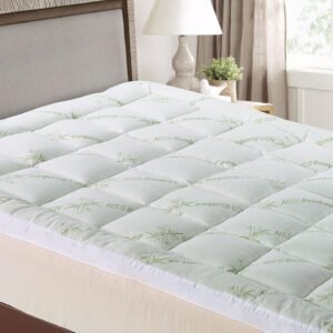 Niagara Viscose Made from Bamboo Twin XL Mattress Topper – Pillow Top Mattress Cover Quilted Fitted Cooling Topper for Back Pain Deep Pocket Fits 20 Inches (39×80 Inches)