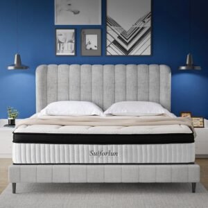Suiforlun California King Mattress, 14 Inch Euro Top Cooling Gel Memory Foam Cal King Hybrid Mattress with 7 Premium Layers, Zone Support & Pressure Relief, Medium Firm, 72″*84”