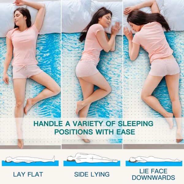 Airensky 3 Inch Twin XL Memory Foam Mattress Topper, Cooling Gel Infused Foam Mattress Topper for Pressure Relief Back Pain, Single Bed Toppers, CertiPUR-US Certified - Image 3