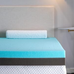 4 Inch Mattress Topper Ventilated Gel Memory Foam Support with Bonus Cover, Dual Layer Free Cover, CertiPUR-US, TwinXL